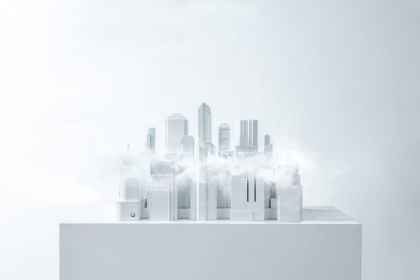 Buildings in fog-Landscape humidifier